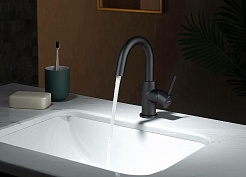 Aquatek Смеситель для раковины Европа AQ1307MB матовый черный – фотография-3