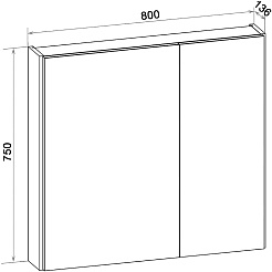 Runo Мебель для ванной Дублин 80 подвесная дуб/белая – фотография-12