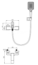 Oliveeka Смеситель для вынны с душем D OL-639003A-BG золотой матовый – фотография-2