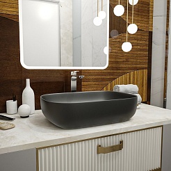 Teymi Раковина накладная в ванную Solli 60 artceramic чёрный матовый T50397 – фотография-8