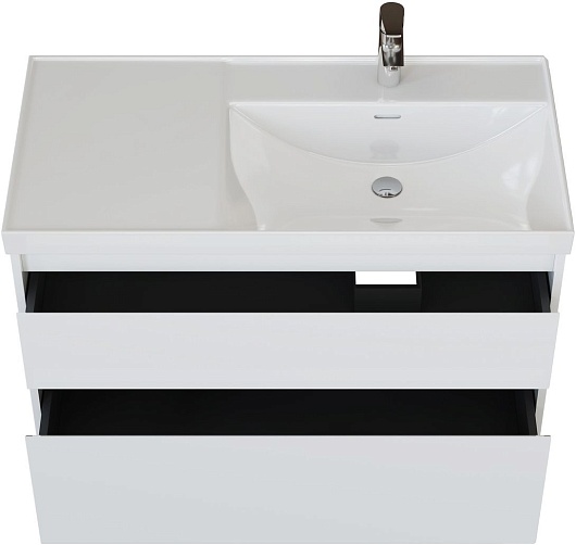 Aquanet Тумба с раковиной Nova Lite 2.0 90 R подвесная белая – картинка-5