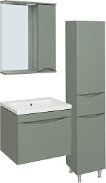 Runo Мебель для ванной Афина 60 подвесная цемент – фотография-4