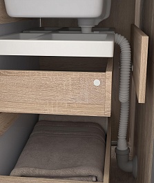 Vigo Тумба с раковиной Grani 600-0-1 подвесная белая/дуб золотой – фотография-5