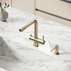 Sancos Смеситель для кухни Foster брашированное золото SC4014BG PVD покрытие – фотография-2