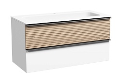 Sancos Тумба с раковиной Delta 100 дуб светлый/белый раковина Grace 101 CN7013 – фотография-1