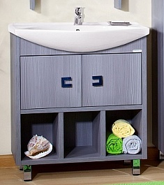 Бриклаер Тумба для умывальника Хоккайдо 85 серая лиственница – фотография-1