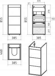 Brevita Мебель для ванной Grafit 100 R под стиральную машину белая – фотография-13