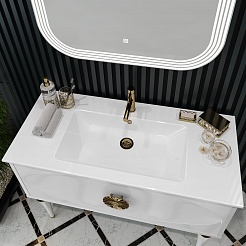 Opadiris Мебель для ванной Ибица 120 белая/золото – фотография-6
