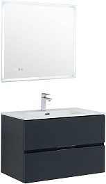 Aquanet Мебель для ванной Алвита New 80 Flat подвесная антрацит матовый – фотография-1