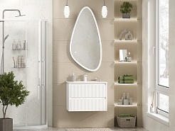 Brevita Тумба с раковиной Riva 70 подвесная белая – фотография-8