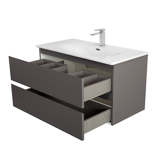 BelBagno Тумба под раковину Kraft 90 подвесная Темно-Серый матовый – картинка-9