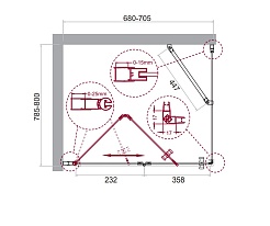 BelBagno Душевой уголок Albano 70/80 ALBANO-ASH-1-70/80-C-Cr стекло прозрачное – фотография-4