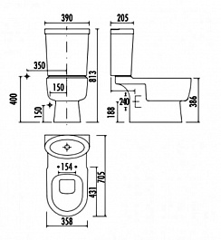 Creavit Унитаз Favori FR310.40100 черный – фотография-2