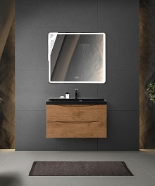 BelBagno Тумба с раковиной Marino 80 подвесная Rovere Nature с раковиной 80/45 AST-NERO – фотография-6