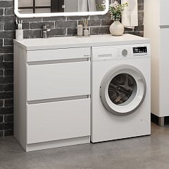Onika Тумба под раковину Милтон 48 под стиральную машину белая – фотография-2