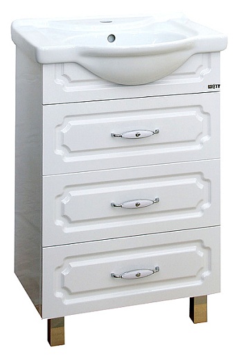 Misty Мебель для ванной Александра 55 L 3 ящика, белый  – картинка-3