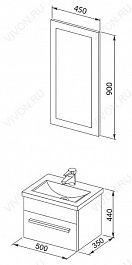 Aquanet Мебель для ванной Нота 50 лайт светлый дуб (231068) – фотография-3
