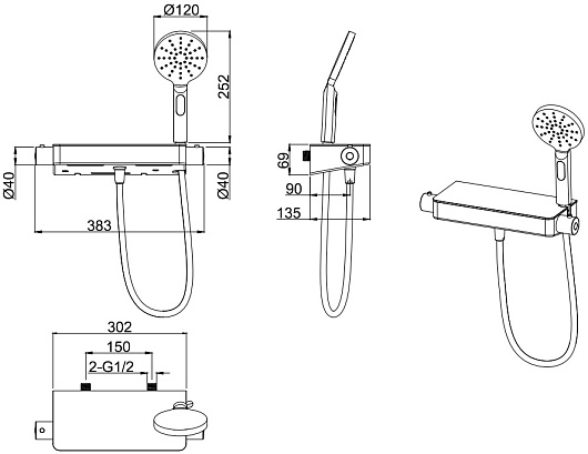 Allen Brau Смеситель для душа Fantasy 5.11002-00 хром – фотография-12