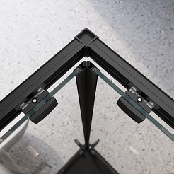 BelBagno Душевой уголок Luce 90/90 LUCE-A-2-90-C-NERO профиль матовый черный стекло прозрачное – фотография-4