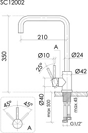 Sancos Смеситель для кухни Stainless с поворотным Г изливом нержавеющая сталь SC12002SS – фотография-3