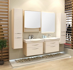 Акватон Мебель для ванной Инфинити 76 ясень коимбра, зеркало-шкаф – фотография-2