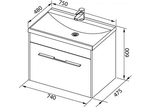 Aquanet Комплект мебели Августа 75 дуб сонома – фотография-6