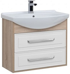 Aquanet Тумба под раковину Остин 75 белая/дуб сонома – фотография-1