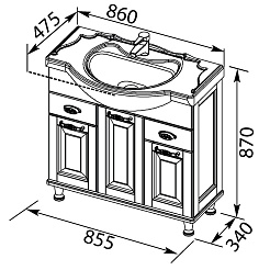 Aquanet Тумба с раковиной Тесса 85 жасмин/сандал – фотография-5