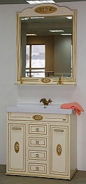 Misty Зеркало для ванной Roma 75 бежевая патина – фотография-2