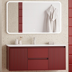 Brevita Мебель для ванной Wine 120 подвесная бордовая – фотография-1