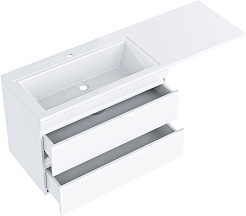 Vivon Тумба с раковиной под стиральную машину Donna 150 подвесная белый глянец – фотография-5