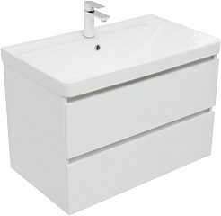 Aquanet Мебель для ванной Вега 80 подвесная белая глянцевая – фотография-10