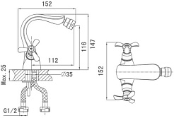 D&K Смеситель "Documenta Hessen DA1212201" для биде – фотография-2