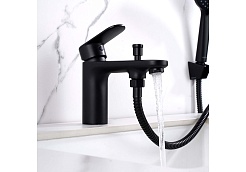 Aquatek Смеситель на борт ванны Ника AQ1844MB черный матовый – фотография-4