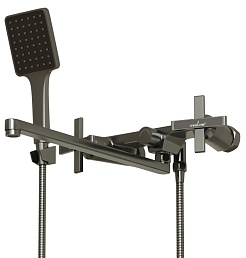 Mixline Смеситель для ванны и раковины 1/2 керамический ML38-02 "Graphite" графит – фотография-2