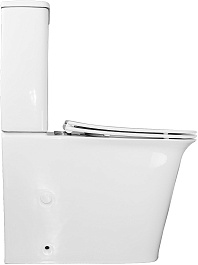 Azario Унитаз-компакт Velise AZ-1222A безободковый с бачком с сиденьем микролифт белый – фотография-3