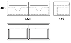 Owl 1975 Тумба с раковиной Otalia 125, 2 ящика – фотография-2