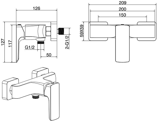 Allen Brau Смеситель для душа Infinity 5.21010-31 черный матовый – картинка-7