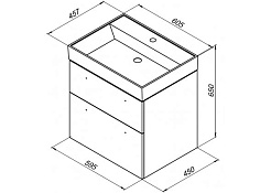 Aquanet Тумба с раковиной Nova 60 дуб рошелье – фотография-7