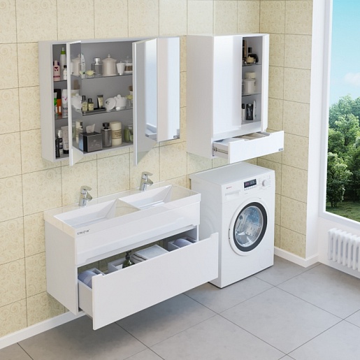 СанТа Тумба с раковиной Лондон 100, двойная раковина – фотография-6