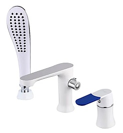 Frap Смеситель на борт ванны H34 F1134 белый/хром – фотография-1