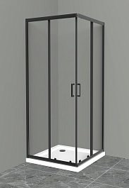 BelBagno Душевой уголок Uno 100/100 UNO-195-A-2-100-C-NERO стекло прозрачное – фотография-1