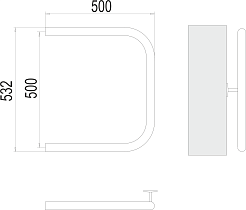 Terminus Полотенцесушитель водяной П-образный 32 500x500 хром – фотография-3