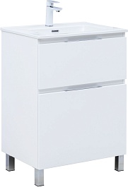 Aquanet Мебель для ванной Алвита New 60 Flat белая матовая – фотография-7