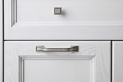 ASB-Woodline Мебель для ванной Гранда 85, шкафчик, белый (патина серебро), массив ясеня – фотография-6