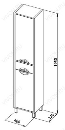 Aquanet Пенал для ванной "Гретта" светлый дуб – фотография-2