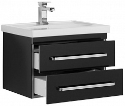 Aquanet Мебель для ванной "Сиена 60" черная подвесная (196499) – фотография-5