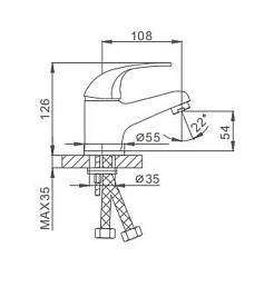 Frap Смеситель для раковины H02 F1002-B хром – фотография-3