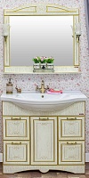 Sanflor Мебель для ванной Адель 100 белая, патина золото