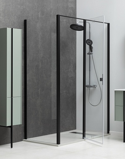 Allen Brau Душевой уголок Priority 100x90 3.31006.BBA/3.31018.BBA чёрный браш – фотография-2